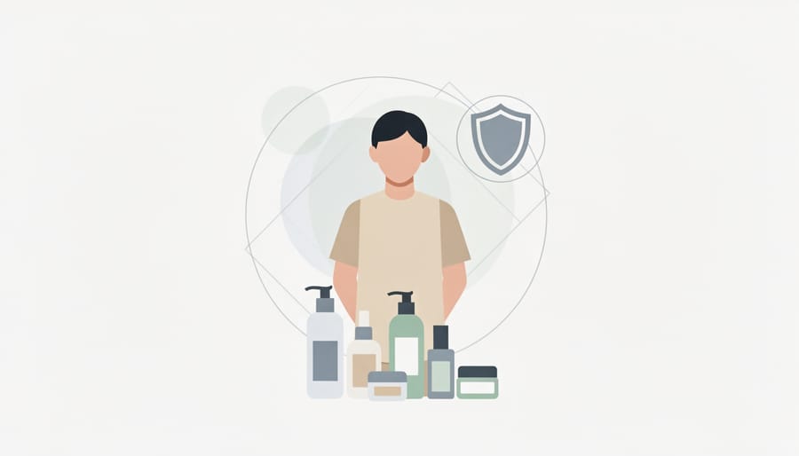 Person holding a skincare jar in a softly lit bathroom with a blurred vanity background