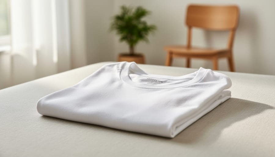 Relaxed-fit organic cotton boyfriend tee laid out on a neutral studio background
